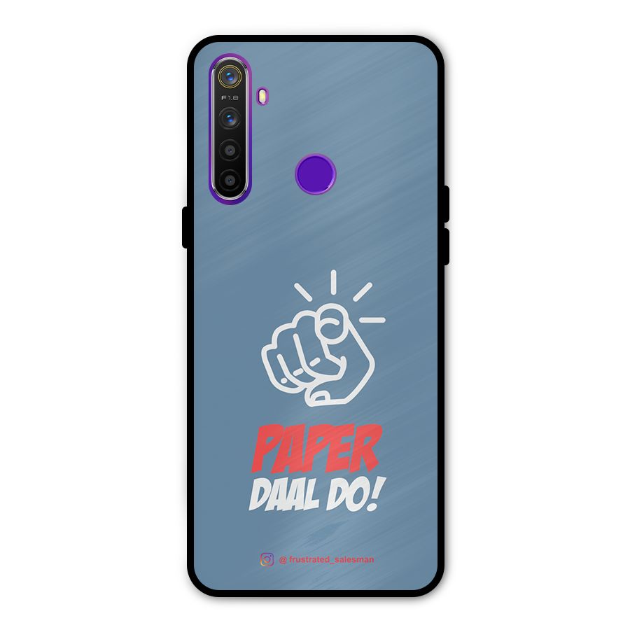 Paper Daal Do SteelBlue Metal Back Case for Realme 5i
