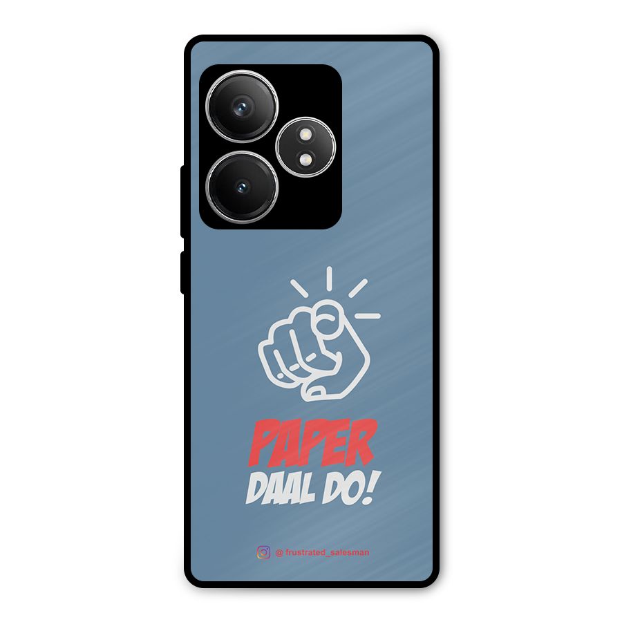 Paper Daal Do SteelBlue Metal Back Case for Realme GT 6T