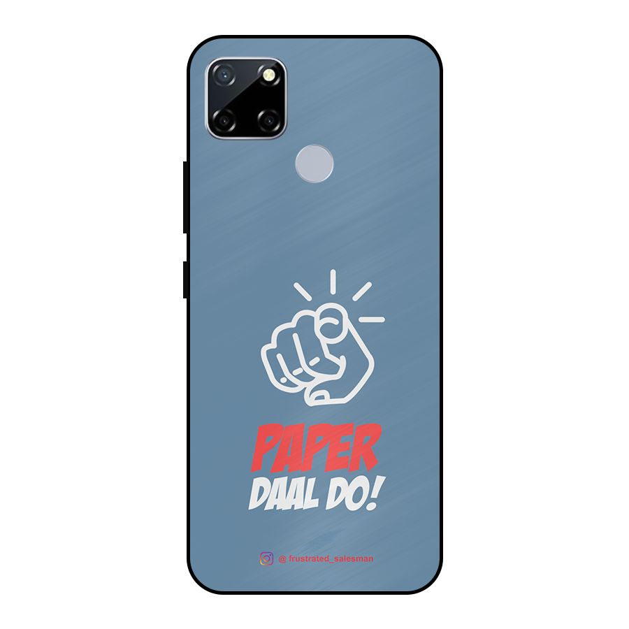 Paper Daal Do SteelBlue Metal Back Case for Realme Narzo 20