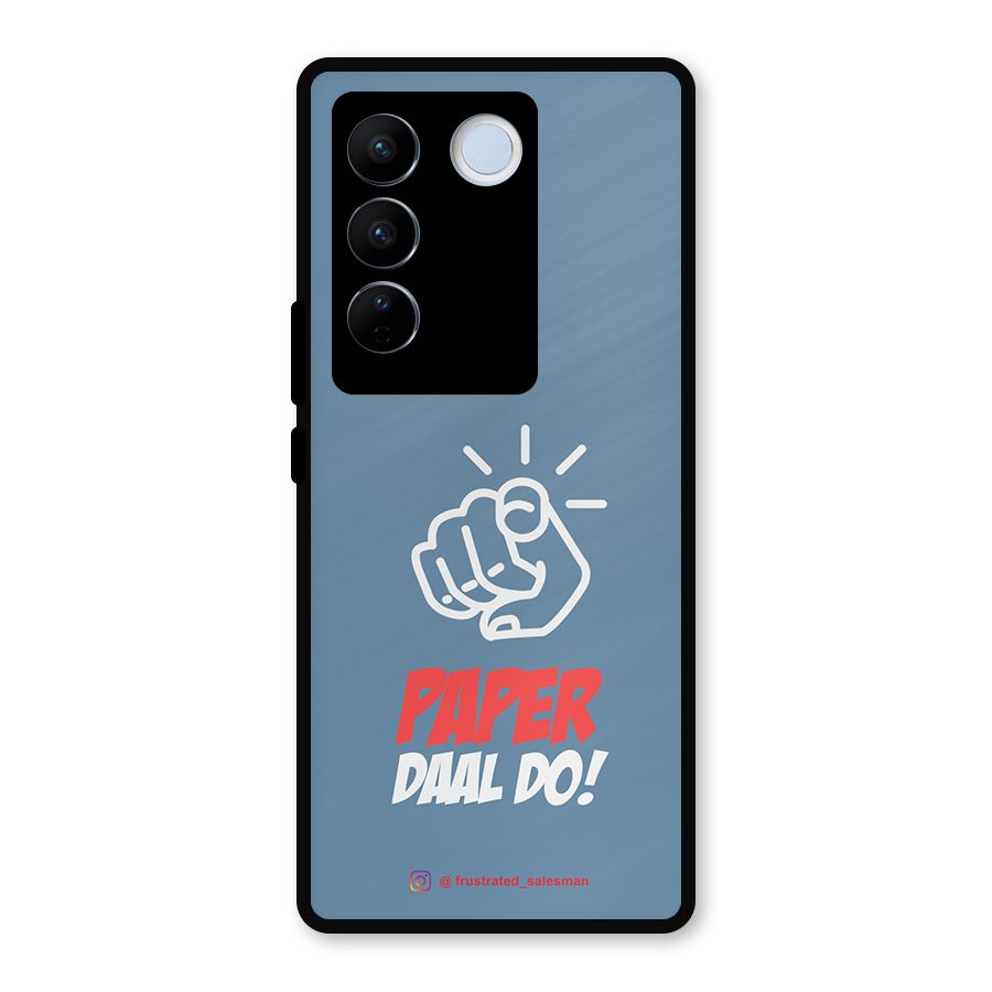 Paper Daal Do SteelBlue Metal Back Case for Vivo V27