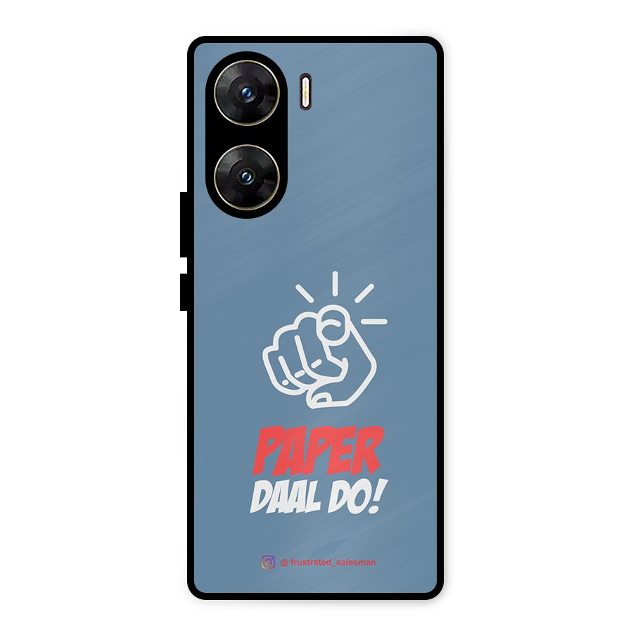 Paper Daal Do SteelBlue Metal Back Case for Vivo V29e