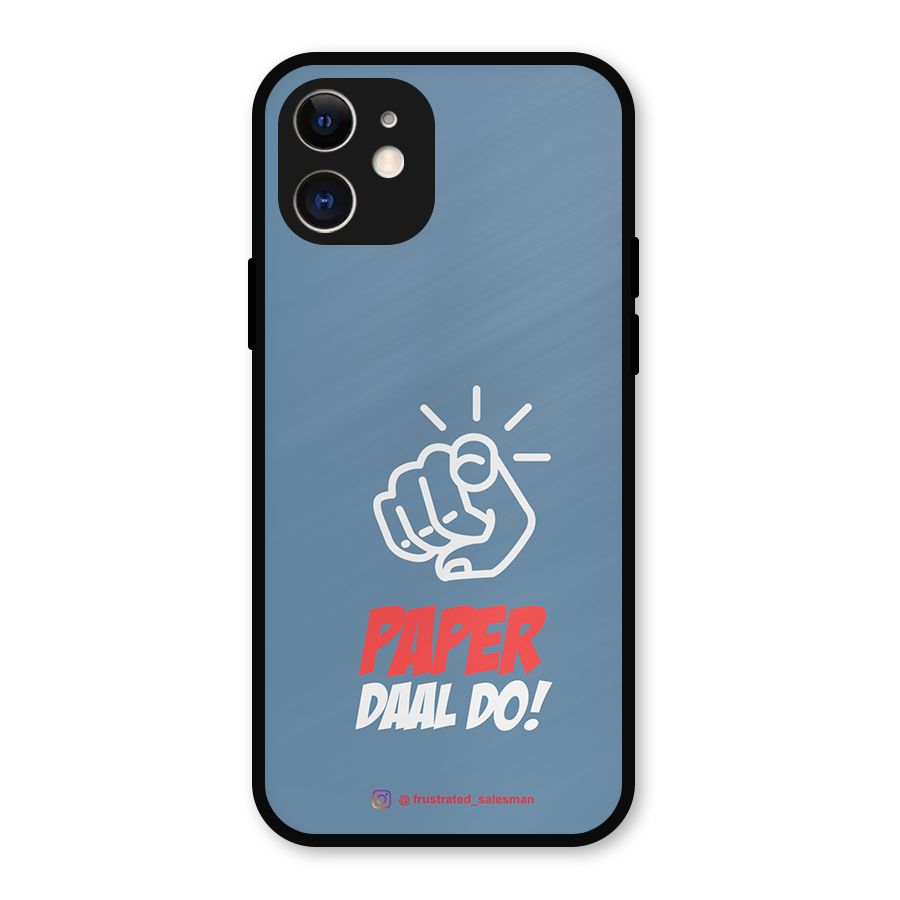 Paper Daal Do SteelBlue Metal Back Case for iPhone 12