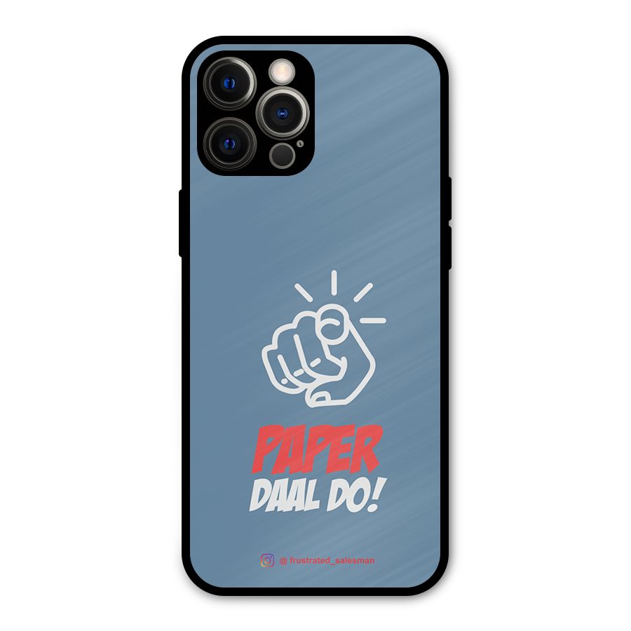 Paper Daal Do SteelBlue Metal Back Case for iPhone 12 Pro Max