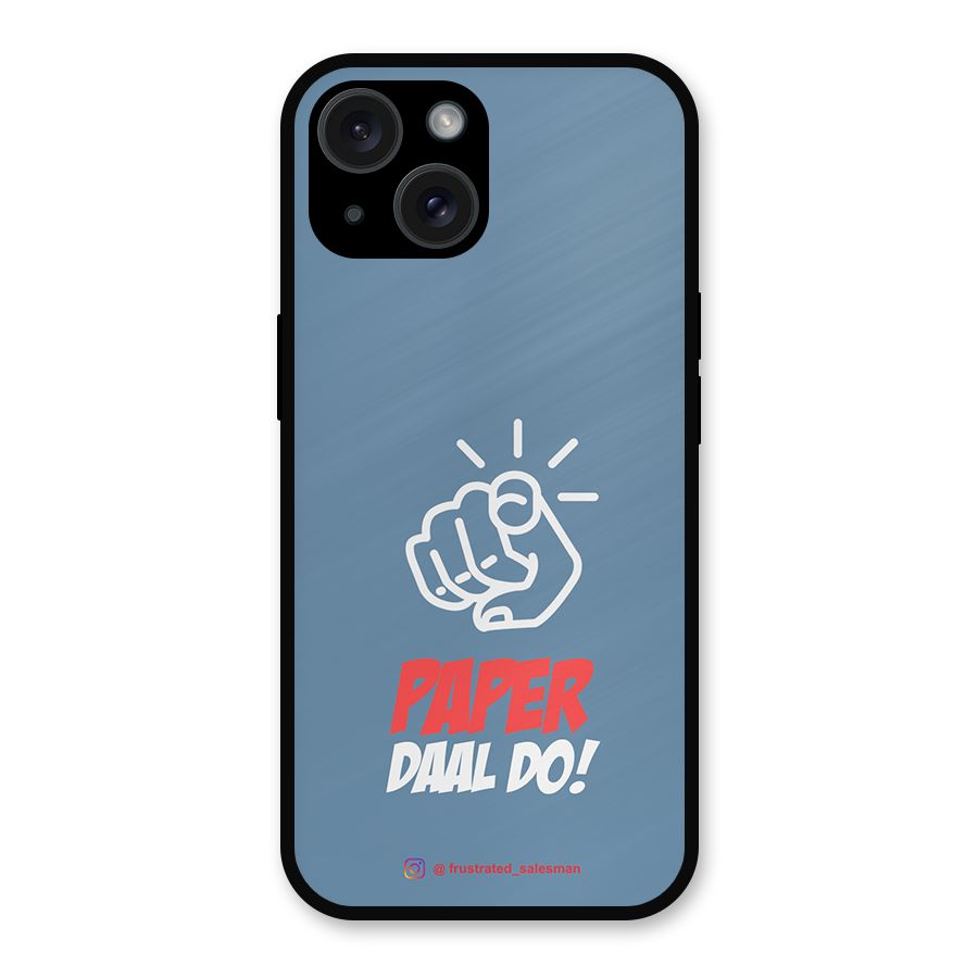 Paper Daal Do SteelBlue Metal Back Case for iPhone 15