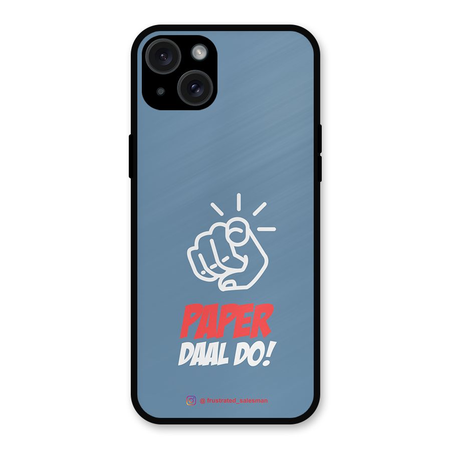 Paper Daal Do SteelBlue Metal Back Case for iPhone 15 Plus