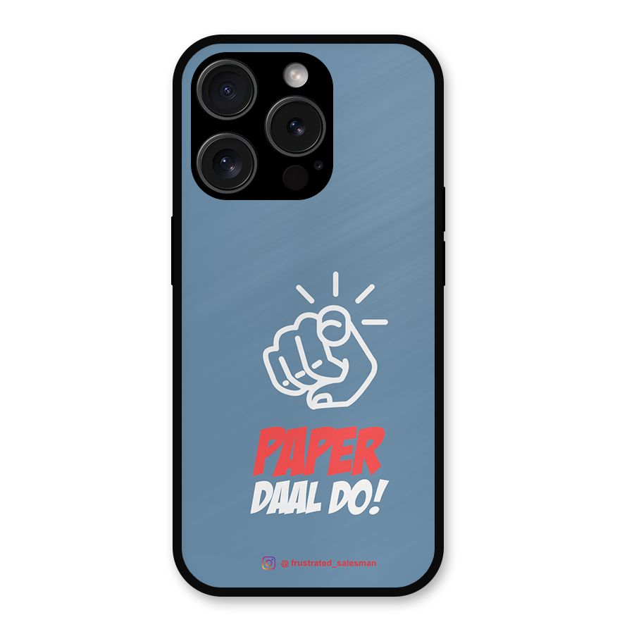 Paper Daal Do SteelBlue Metal Back Case for iPhone 15 Pro