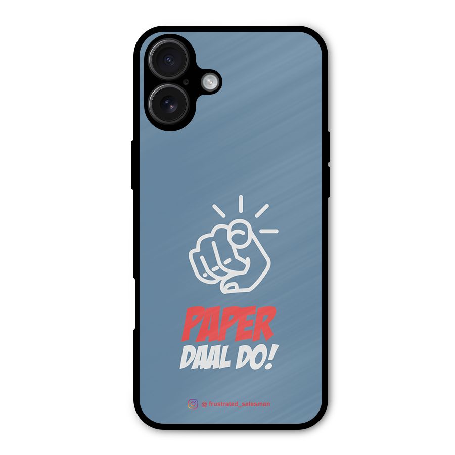 Paper Daal Do SteelBlue Metal Back Case for iPhone 16 Plus