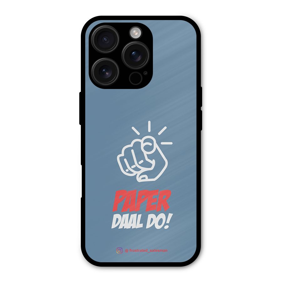 Paper Daal Do SteelBlue Metal Back Case for iPhone 16 Pro