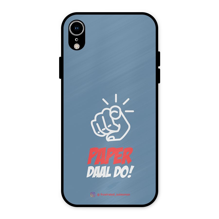Paper Daal Do SteelBlue Metal Back Case for iPhone XR
