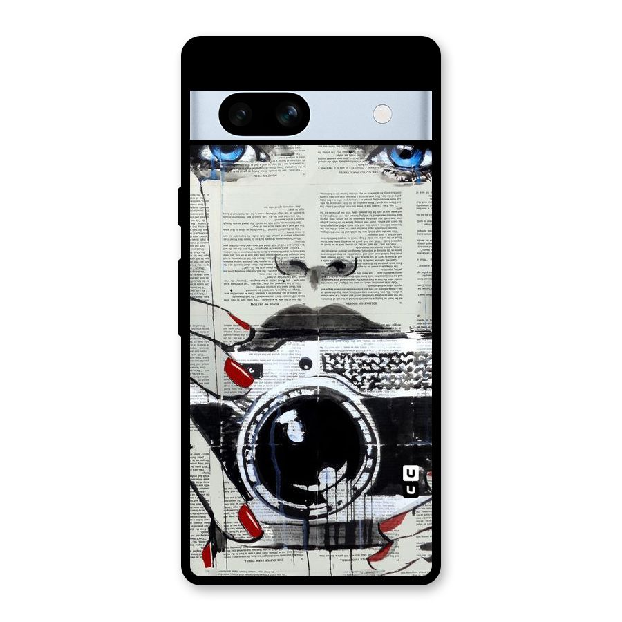 Paper Face Beauty Glass Back Case for Google Pixel 7a