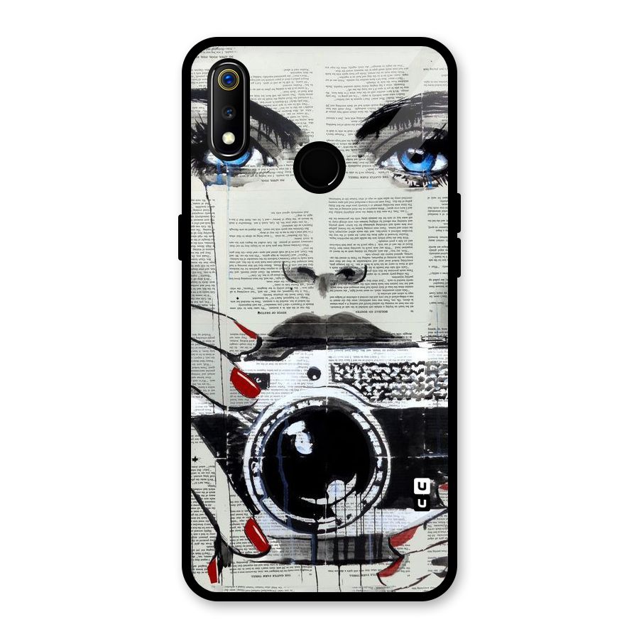 Paper Face Beauty Glass Back Case for Realme 3i