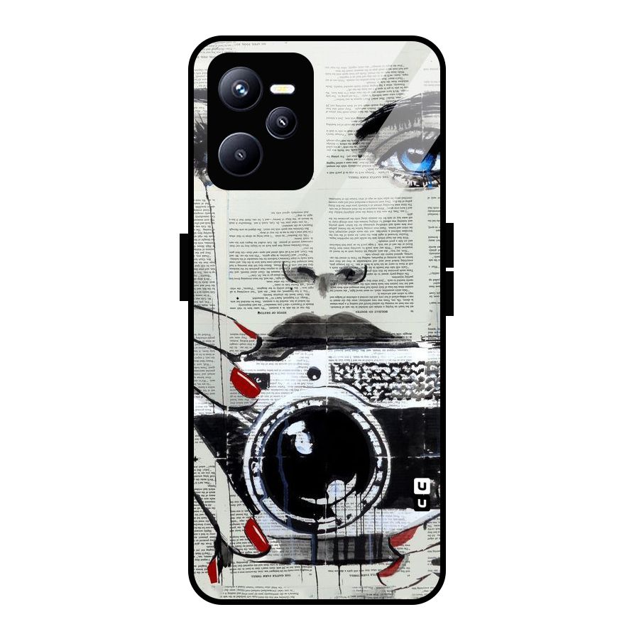 Paper Face Beauty Glass Back Case for Realme C35
