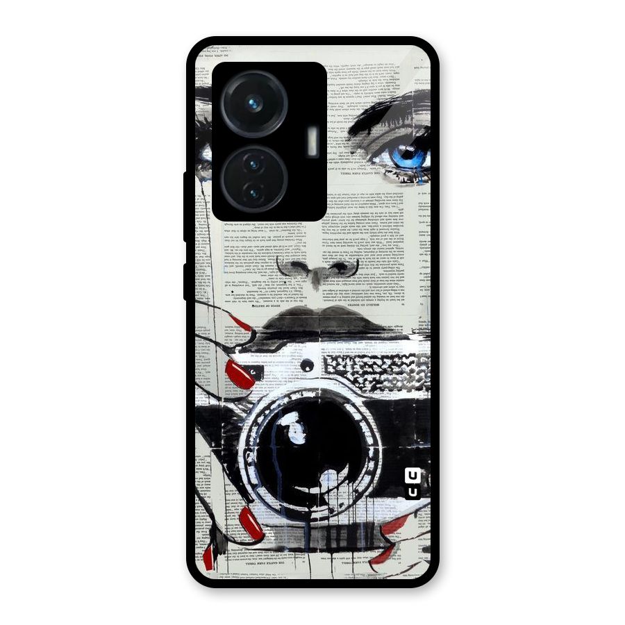 Paper Face Beauty Glass Back Case for Vivo T1 44W