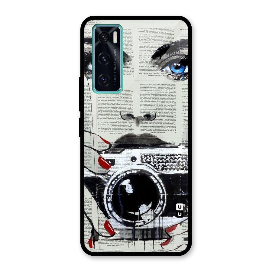 Paper Face Beauty Glass Back Case for Vivo V20 SE