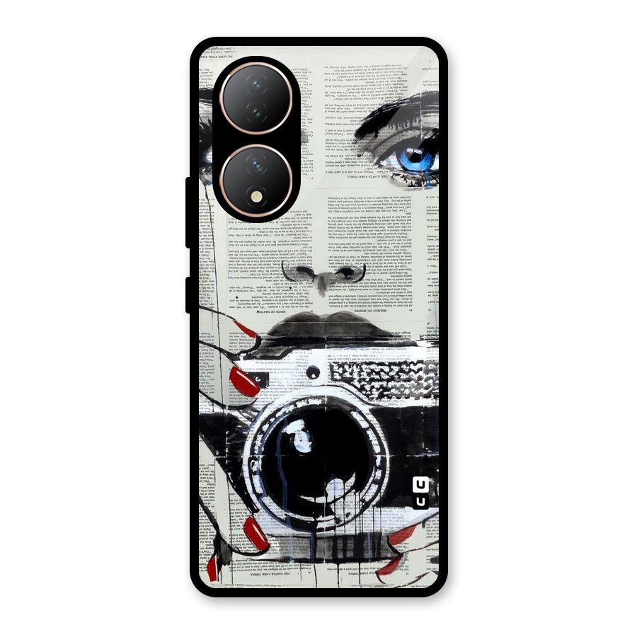 Paper Face Beauty Glass Back Case for Vivo Y100A
