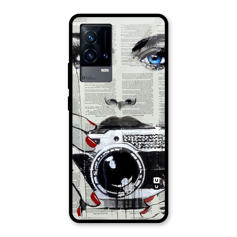 Paper Face Beauty Glass Back Case for iQOO 9 5G