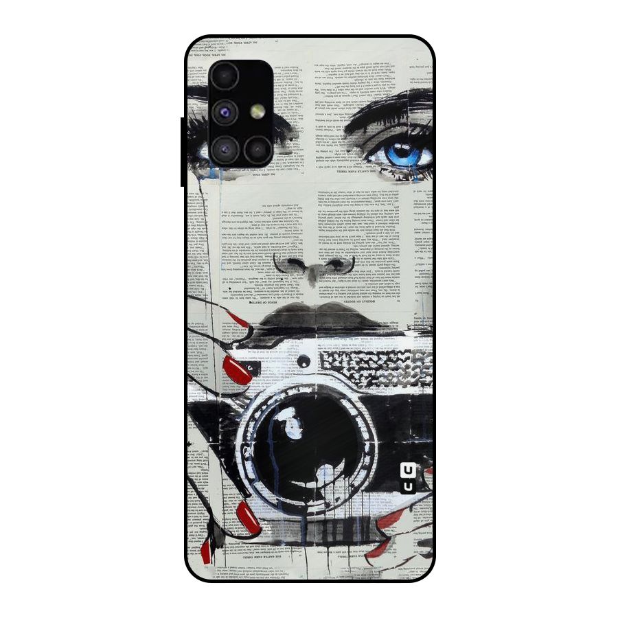 Paper Face Beauty Metal Back Case for Galaxy M51