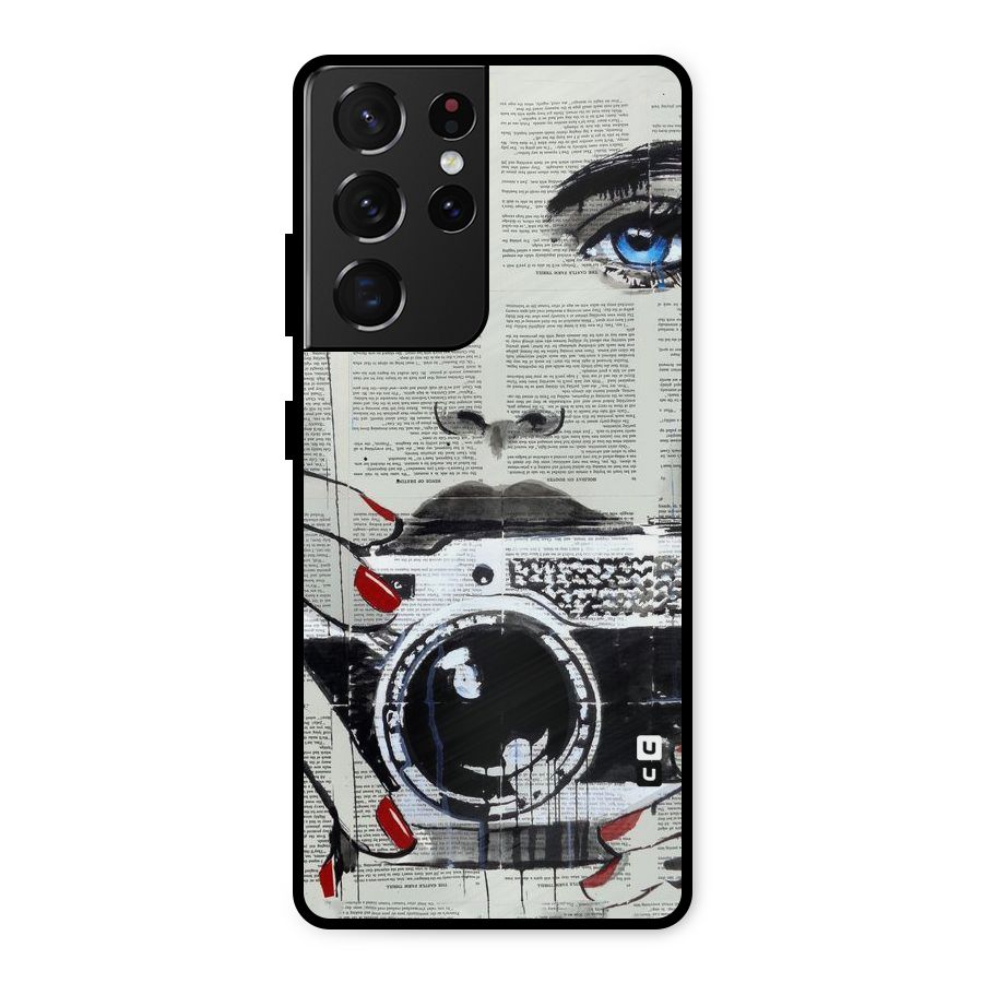 Paper Face Beauty Metal Back Case for Galaxy S21 Ultra 5G