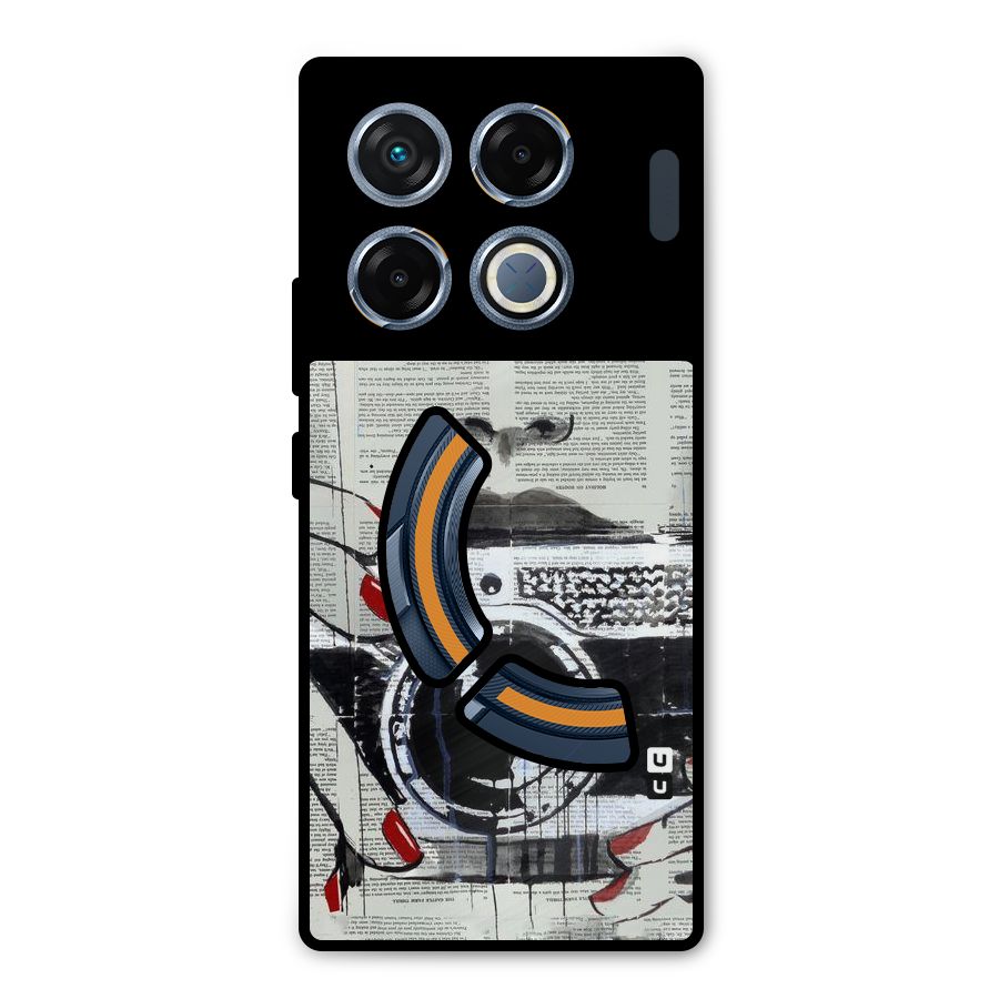 Paper Face Beauty Metal Back Case for Infinix GT 20 Pro