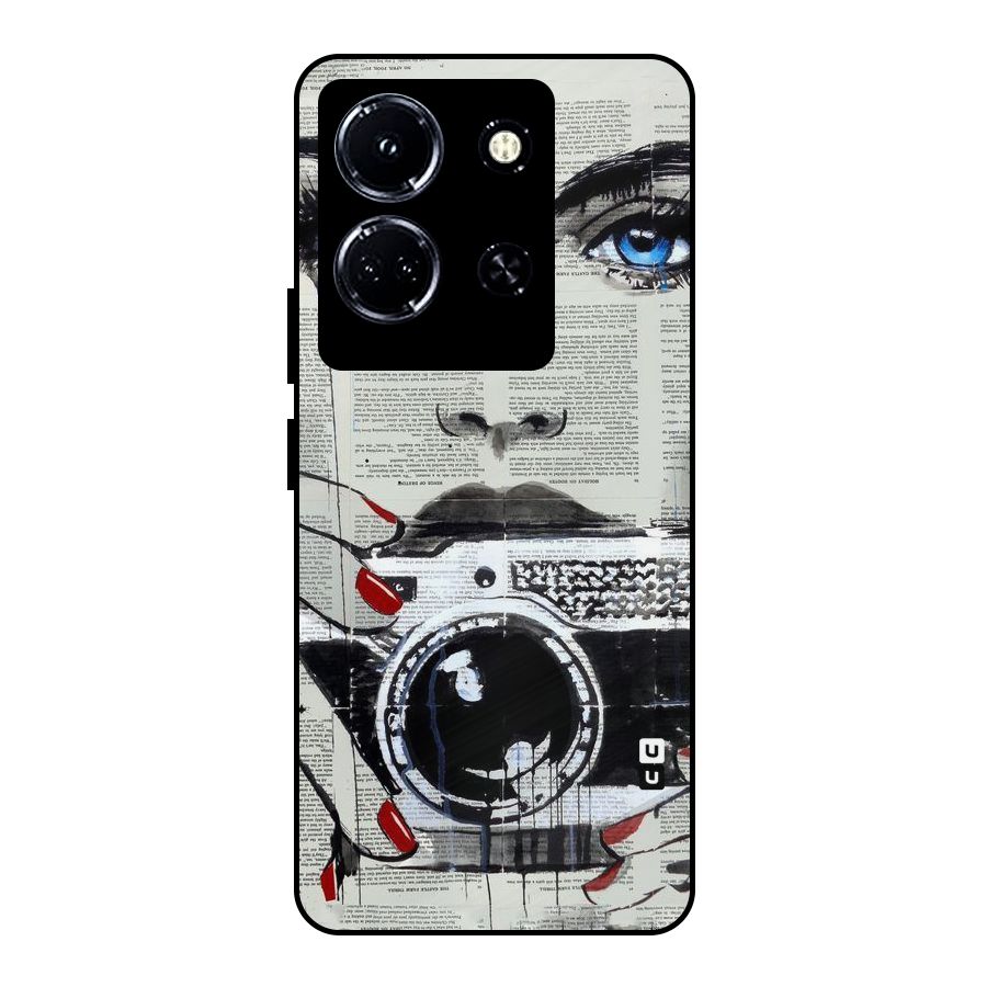 Paper Face Beauty Metal Back Case for Infinix Note 30 5G