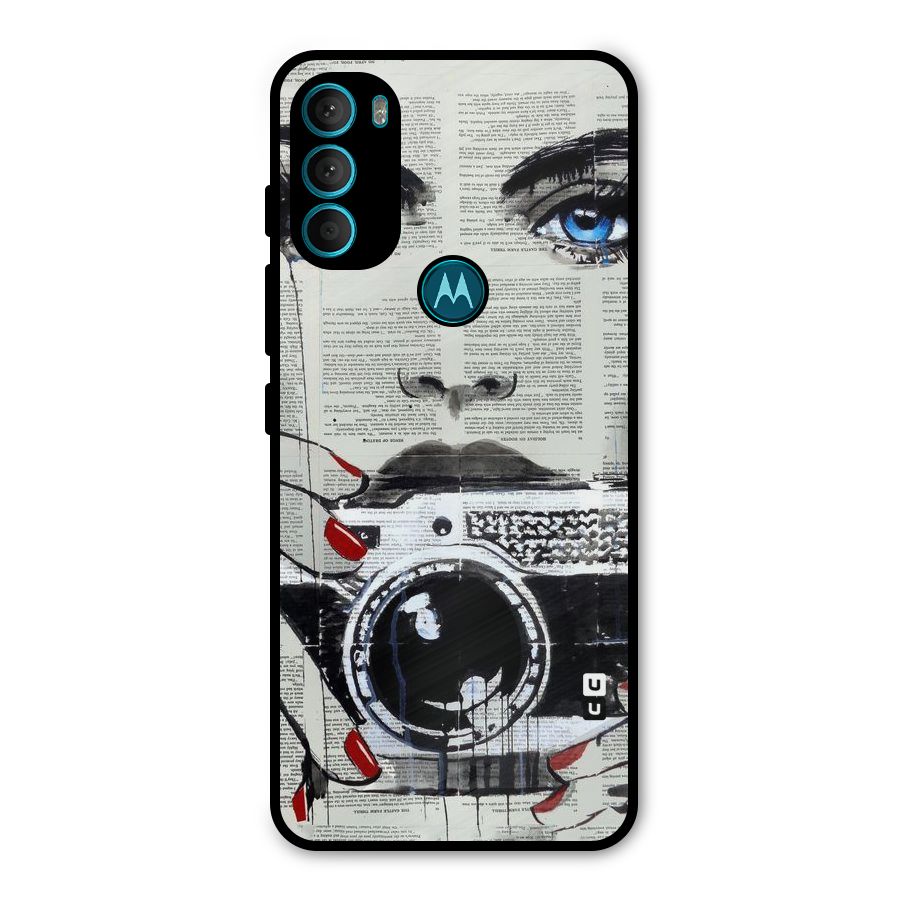 Paper Face Beauty Metal Back Case for Moto G71 5G