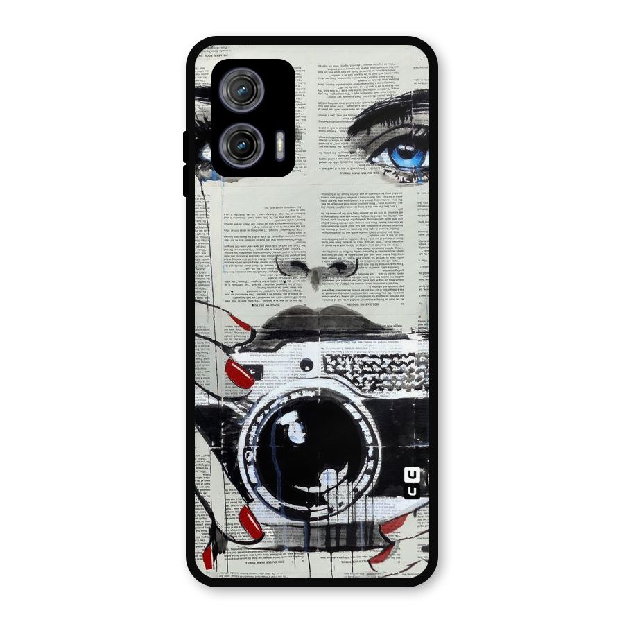 Paper Face Beauty Metal Back Case for Moto G73