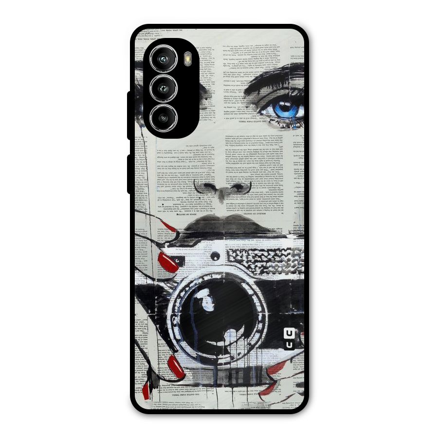 Paper Face Beauty Metal Back Case for Moto G82