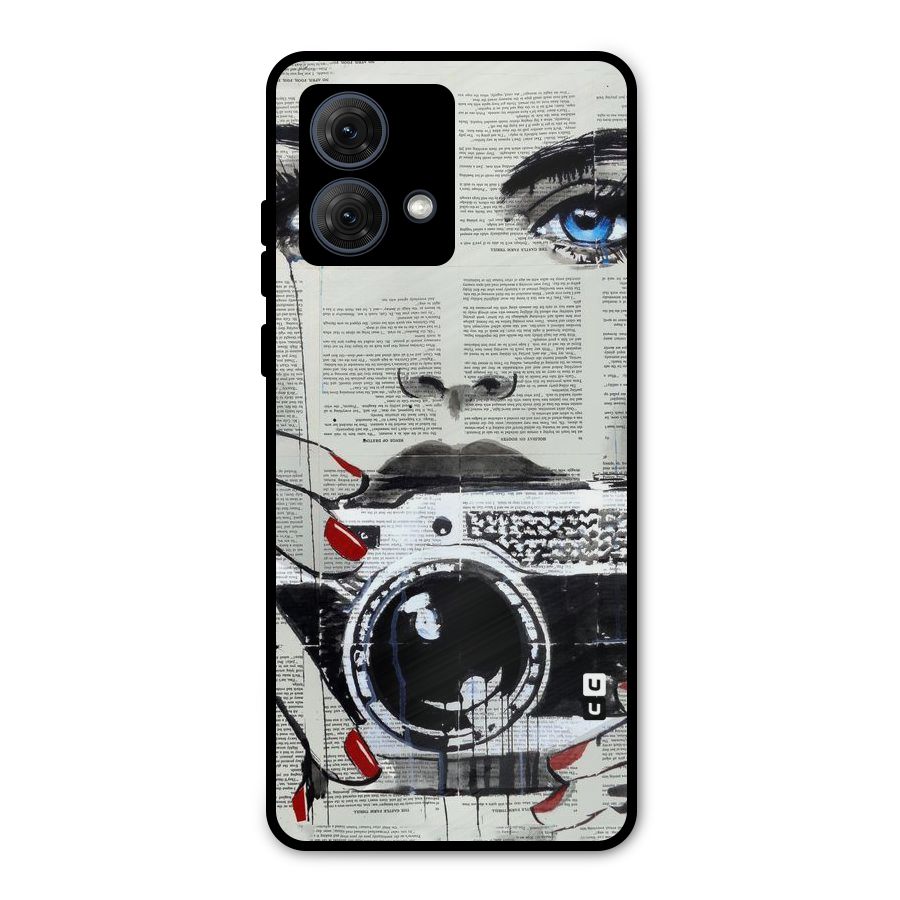 Paper Face Beauty Metal Back Case for Moto G84