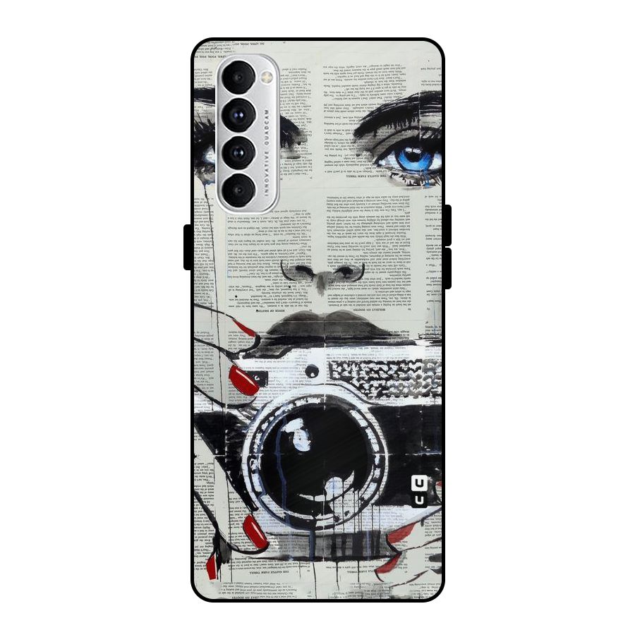 Paper Face Beauty Metal Back Case for Oppo Reno4 Pro