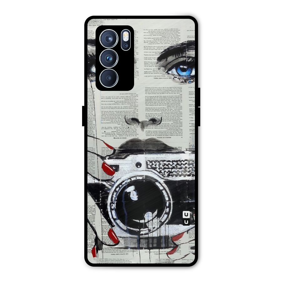 Paper Face Beauty Metal Back Case for Oppo Reno6 Pro 5G