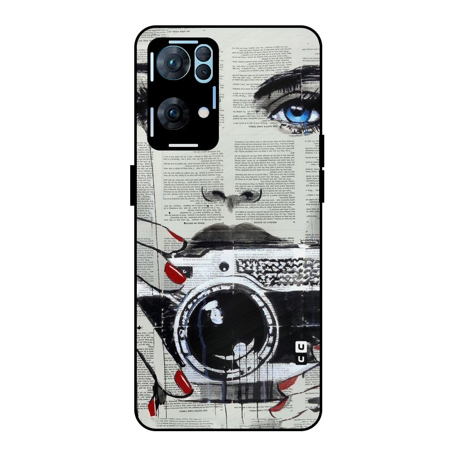 Paper Face Beauty Metal Back Case for Oppo Reno7 Pro 5G