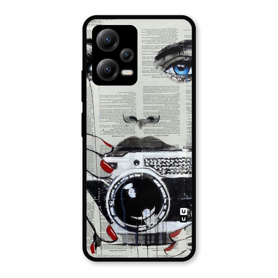 Paper Face Beauty Metal Back Case for Redmi Note 12 5G