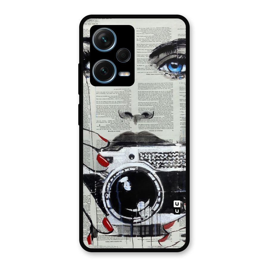 Paper Face Beauty Metal Back Case for Redmi Note 12 Pro Plus 5G