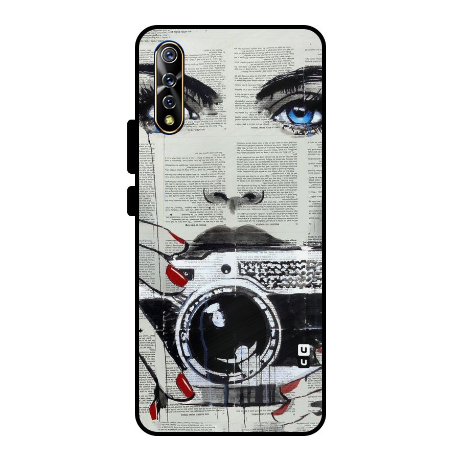 Paper Face Beauty Metal Back Case for Vivo S1