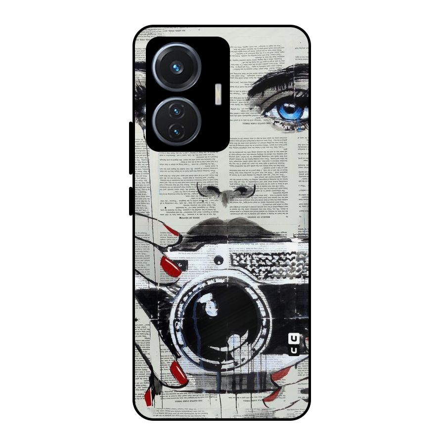 Paper Face Beauty Metal Back Case for Vivo T1 44W