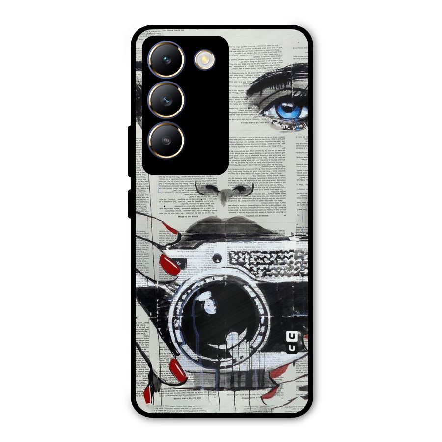 Paper Face Beauty Metal Back Case for Vivo T3 5G
