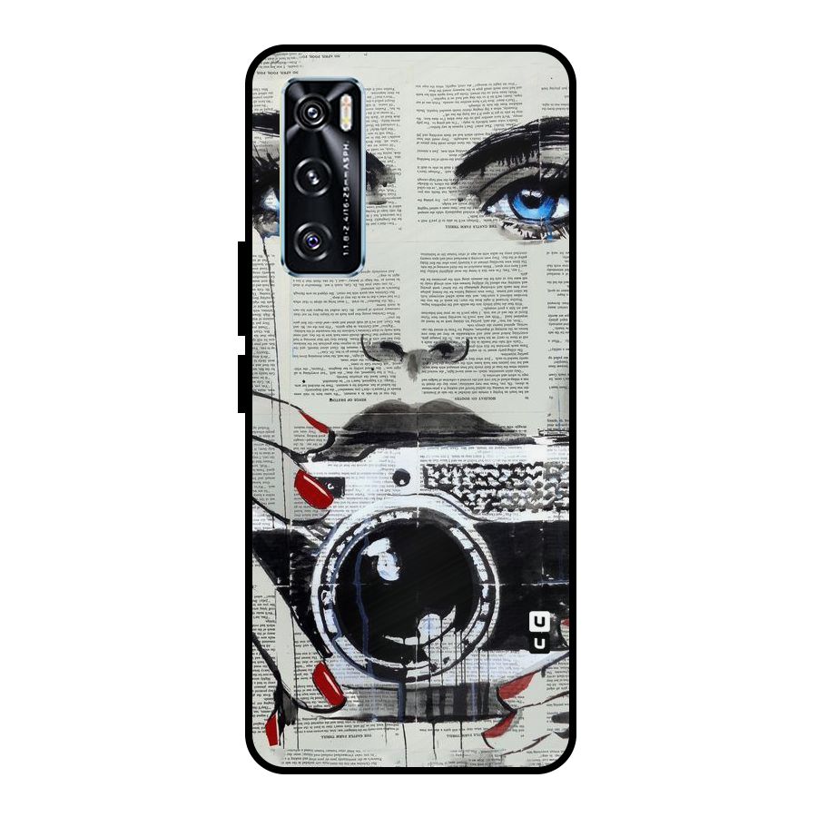 Paper Face Beauty Metal Back Case for Vivo V20 SE