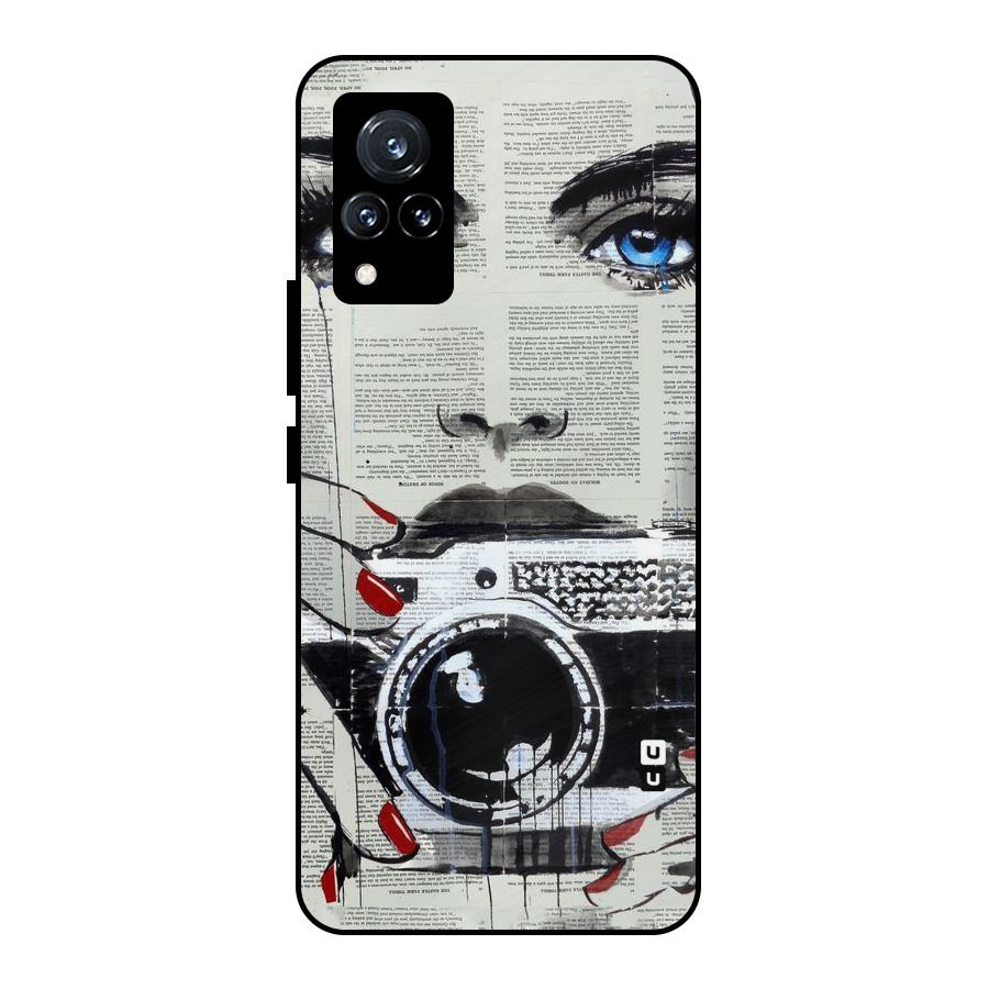 Paper Face Beauty Metal Back Case for Vivo V21 5G