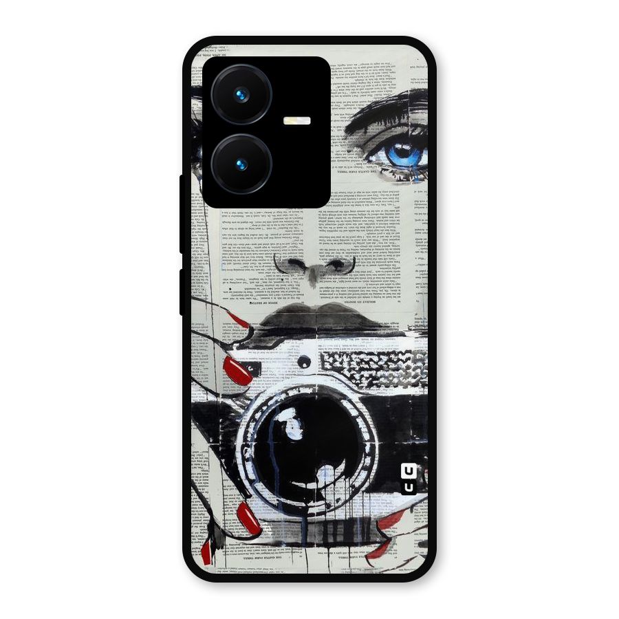 Paper Face Beauty Metal Back Case for Vivo Y22