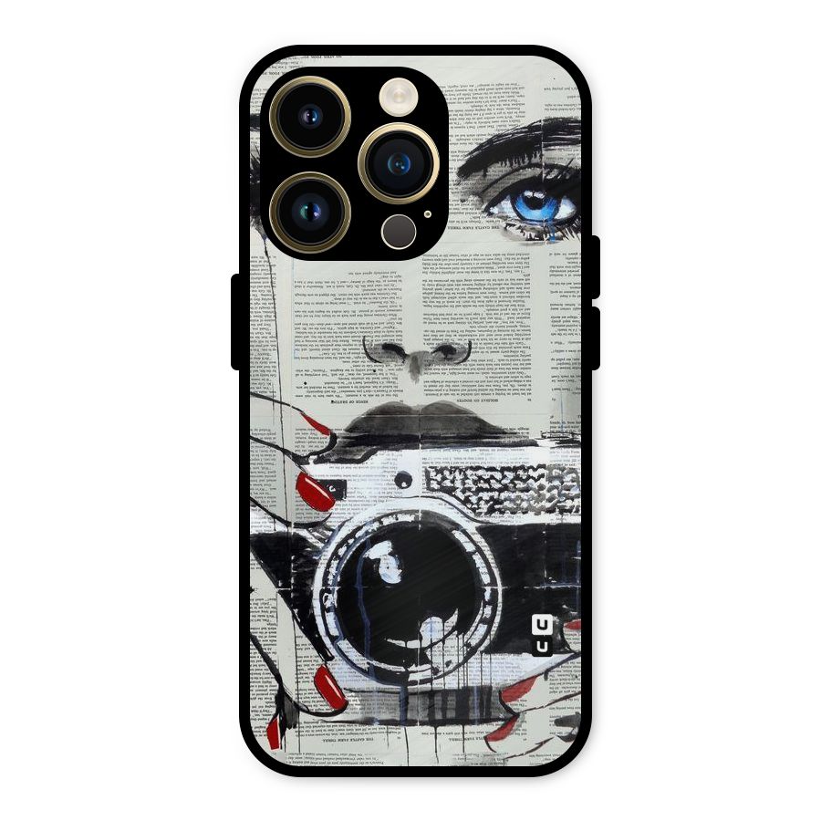 Paper Face Beauty Metal Back Case for iPhone 14 Pro