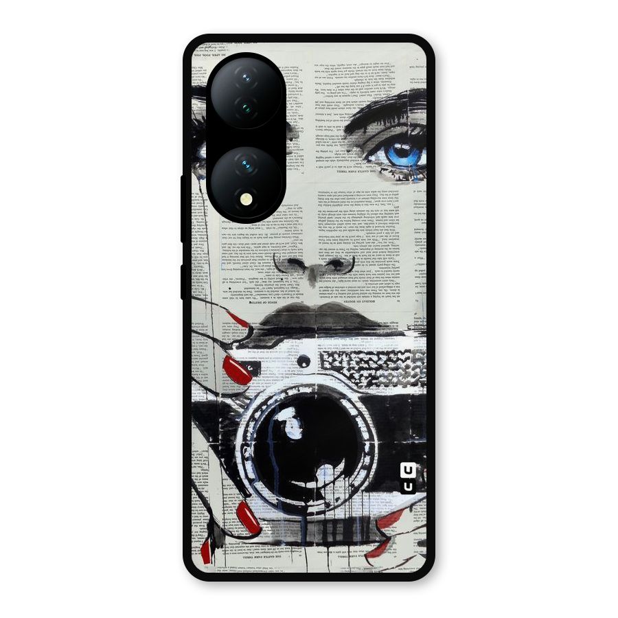 Paper Face Beauty Metal Back Case for iQOO Z7