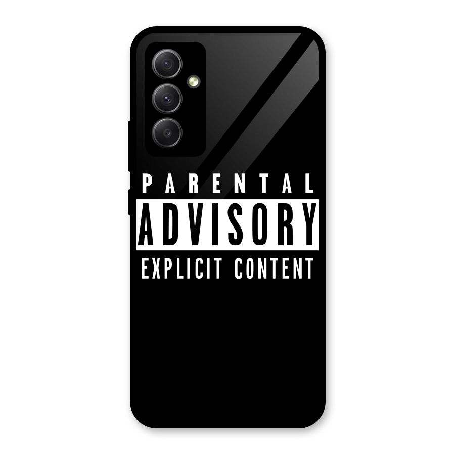 Parental Advisory Label Glass Back Case for Galaxy A34