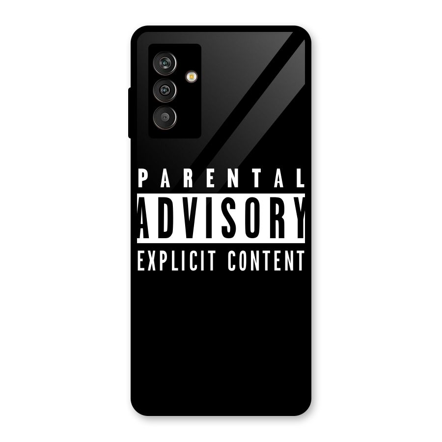Parental Advisory Label Glass Back Case for Galaxy M13