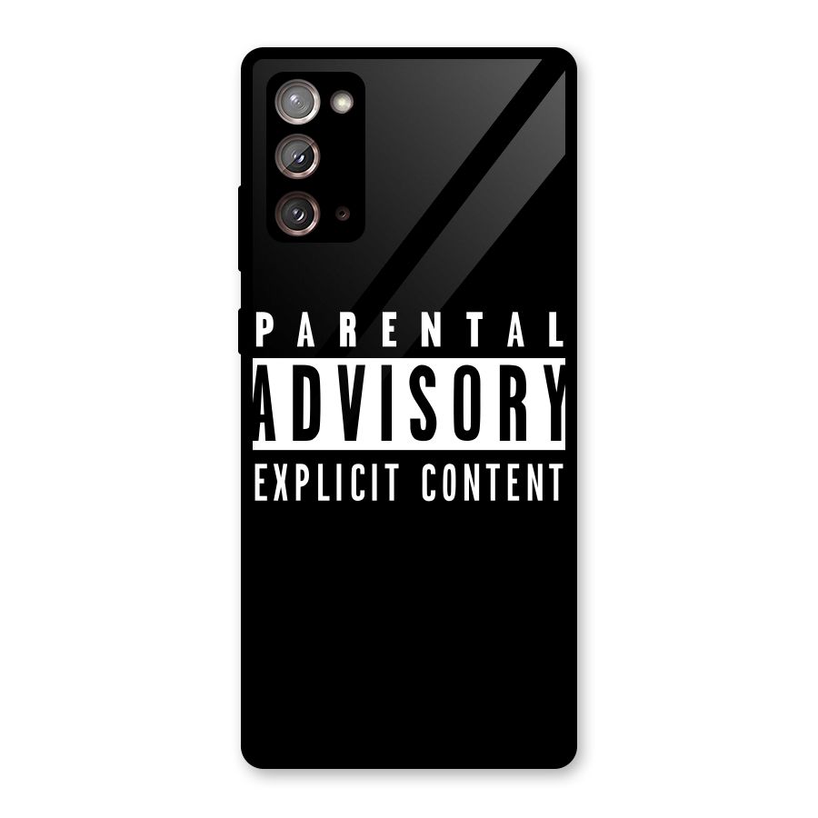 Parental Advisory Label Glass Back Case for Galaxy Note 20