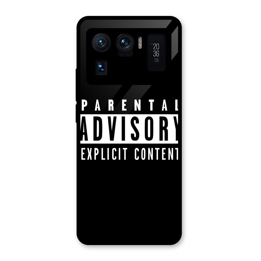 Parental Advisory Label Glass Back Case for Mi 11 Ultra