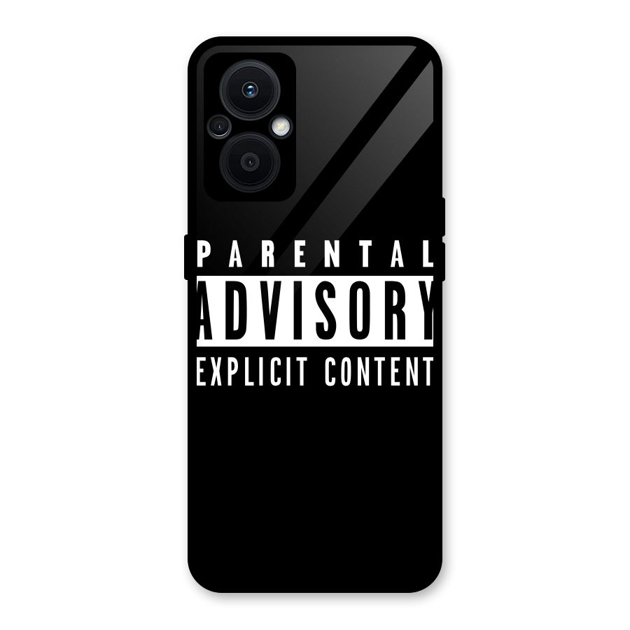 Parental Advisory Label Glass Back Case for Oppo F21s Pro 5G