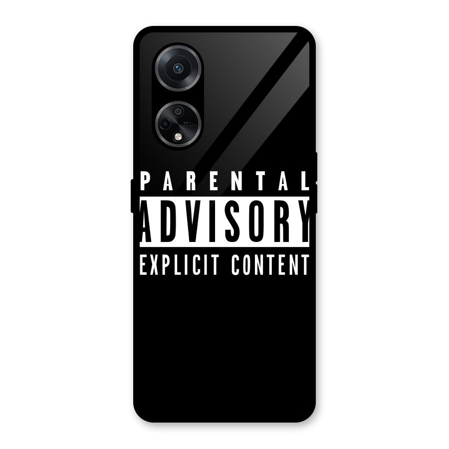 Parental Advisory Label Glass Back Case for Oppo F23