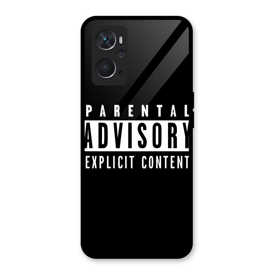 Parental Advisory Label Glass Back Case for Oppo K10 4G