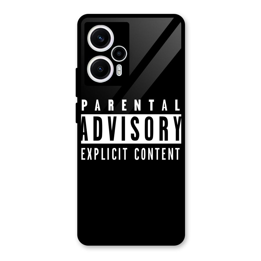 Parental Advisory Label Glass Back Case for Poco F5