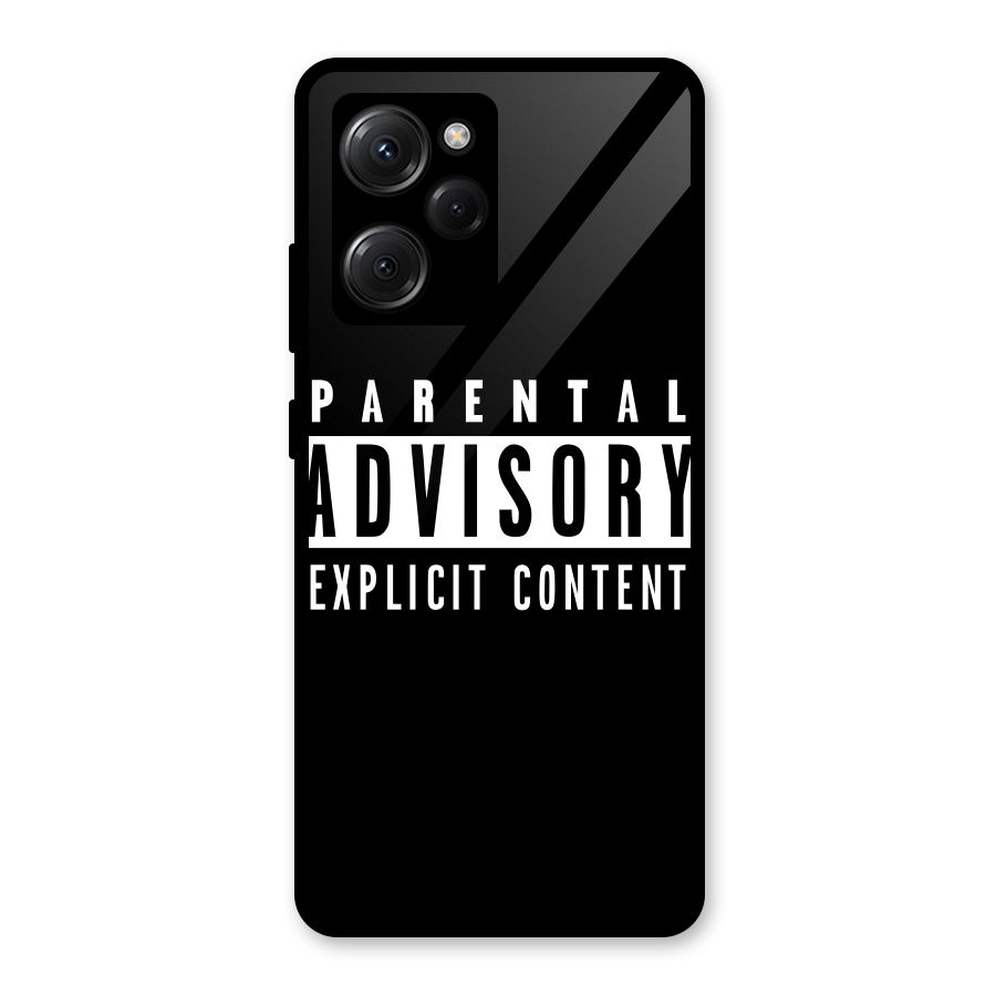 Parental Advisory Label Glass Back Case for Poco X5 Pro